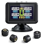 Tymate TM5 Tire Pressure Monitoring System - Large Colorful Screen TPMS, 5 Alert Modes with 4 Ext...