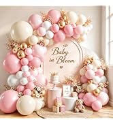 Zesliwy Pink White Sand Gold Balloons Arch Kit, Latex, Party Decorations | Dark/Pastel/Light Pink...