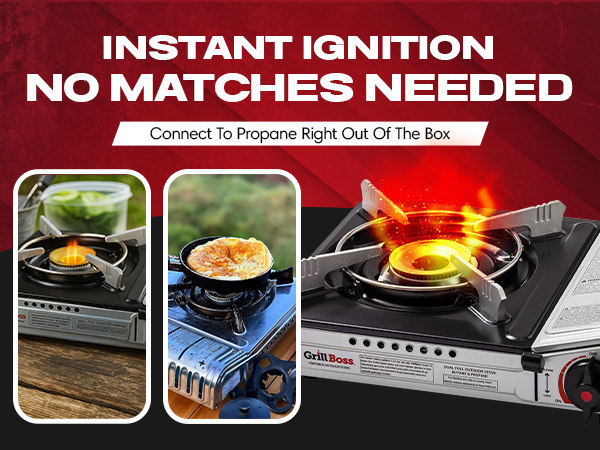 Grill Boss Dual Fuel Portable Stove, Dual Fuel Butane &amp; Propane Stoves