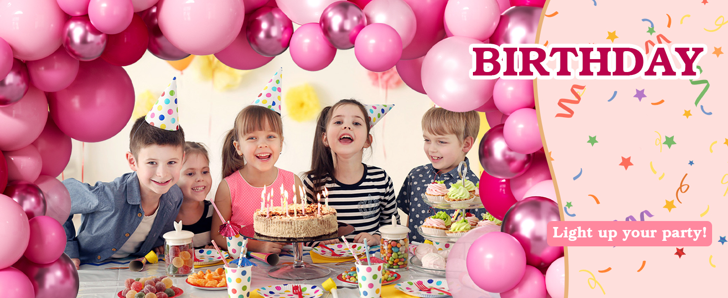 multiple pink latex balloons kit