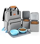 Dog Travel Bag, 25L Airline Approved Dog Travel Backpack for Pet Travel Accessories with 2 Food S...