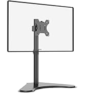 WALI Single Monitor Stand, Free Standing Desk Stand with VESA 75 to 100, Fully Adjustable Mount F...
