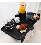 Nnewvante Couch Arm Table,3 in 1 Large 15.36"x9.85" Bamboo Couch Cup Holder Sofa Arm Clip on Tray...