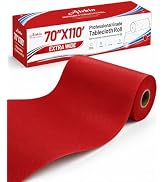 Airbin Plastic Table Cloth, 70 in x 110 ft Extra Wide Red Plastic Tablecloth with Any Cut Sliding...
