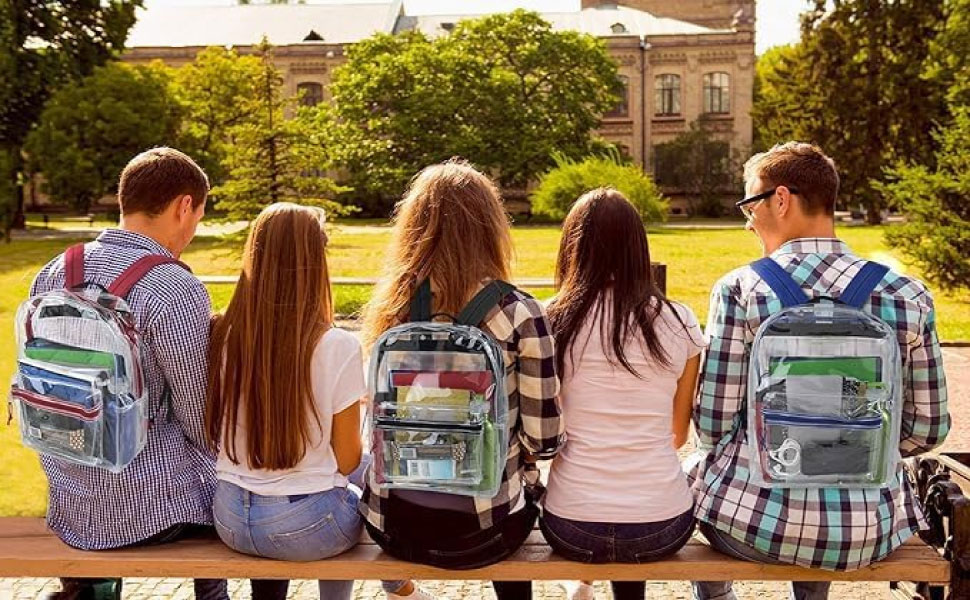 trail maker clear backpack with reinforced straps &amp;amp; front clear school backpack with pockets stadium