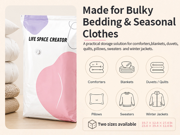 no pump large vacuum storage compression bags