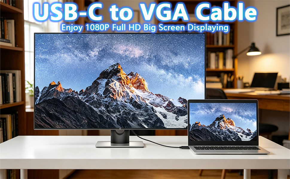 USB C to VGA Cable 3ft