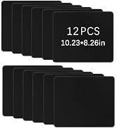 12 PCS Black Mouse pad Bulk with Stitched Edge, 10.2x8.3inches, 3mm Thickness Premium Textured No...