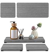 3PCS Water Absorbing Stone Tray, DryingNeat Diatomite Stone Sink Tray, Instant Dry Sink Coasters,...