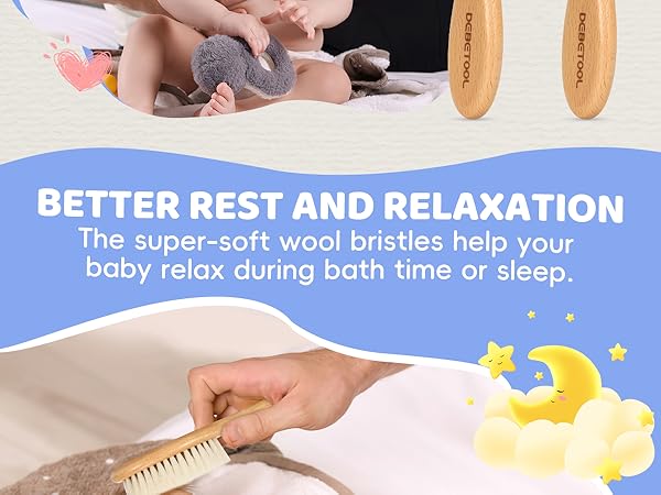 wooden Baby hair brush