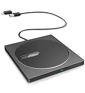 VersionTECH. External CD DVD Drive, USB 3.0 Type C Ultra-Slim Superdrive Optical Burner Writer Pl...