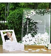 AerWo Wedding Guest Book Alternative, Acrylic Guest Book Wedding Reception Wedding Heart Guest Bo...