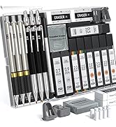 FourCandies 25PCS Art Mechanical Pencil Set with Case, 3PCS Metal Artist Lead Pencil 0.5, 0.7, 0....