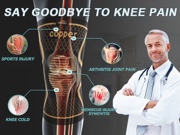 Copper Knee Brace for Women Men Knee Compression Sleeve for Knee Pain copper fit knee sleeve