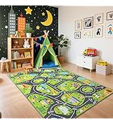 B BENRON City Life Play Rugs, Educational and Fun Urban Road Play Mat for Kids, 72"x48" Non-Slip ...
