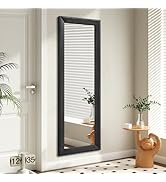 AAZZKANG Full Length Mirror with Wood Framed Modern Large Wall Mirrors 43"x14" Rectangle for Bedr...