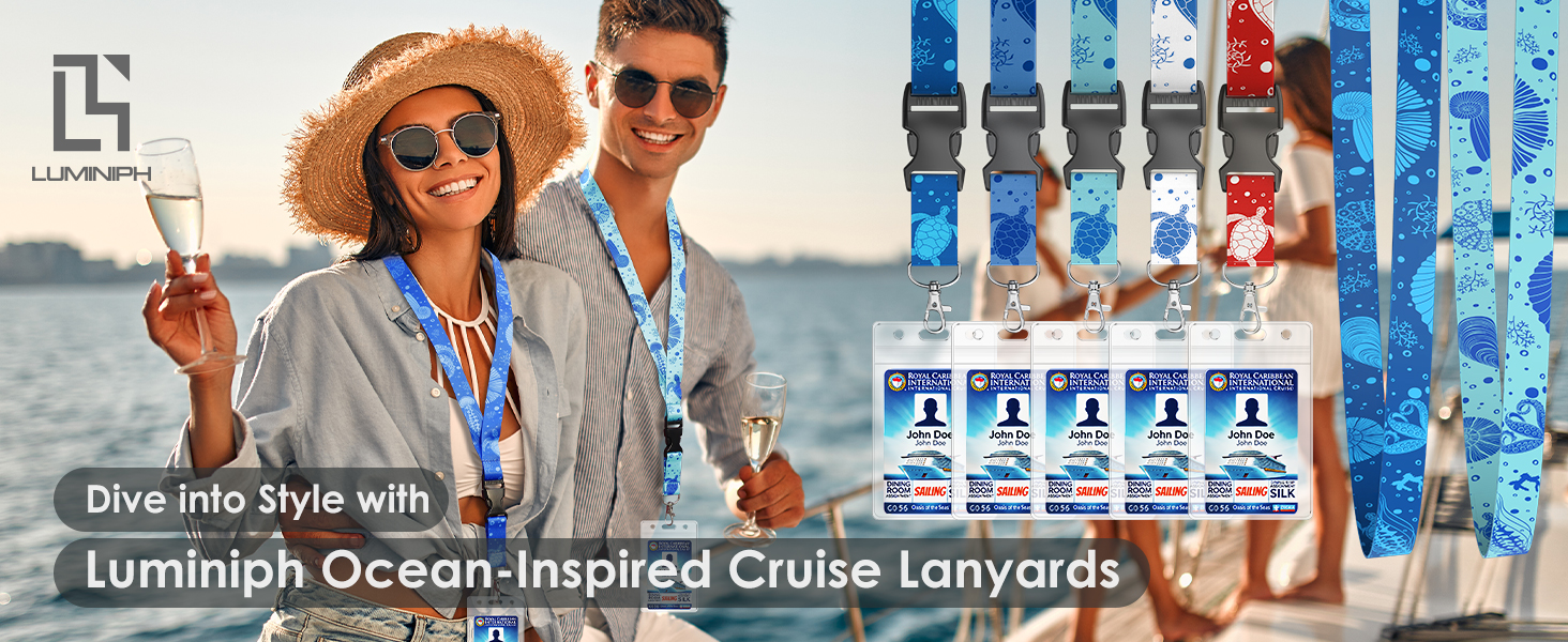 LUMINIPH 5 Pack Ocean Creature Cruise Lanyard (Mix)