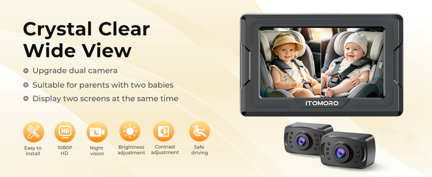 dual baby car camera