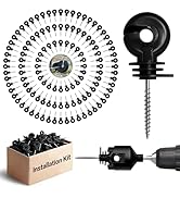 80 Pack Electric Fence Insulators with Driver Tool – Wood Post Screw-in Insulator Installation Ki...