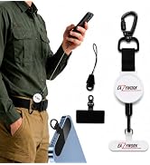 EAZYWORK Retractable Phone Tether with Locking Carabiner &amp; metal 360° Anti-Theft Phone Lanyard, 2...