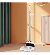 Broom and Dustpan Set, 360° Rotatable Hand Broom for Home & Kitchen with Scraping Teeth and Scrap...