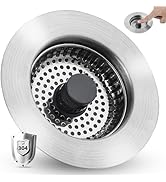 Hygie Rinse All Metal Sink Drain Strainer for Kitchen Sink Pop Up 3-in-1 Sink Stopper Drainer for...