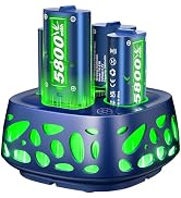 Feirsh 4x5800mWh Rechargeable Battery Pack for Xbox, Controller Battery Charging Station with USB...