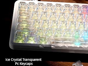 White Crystal jelly keycaps,thick pc keyboard caps