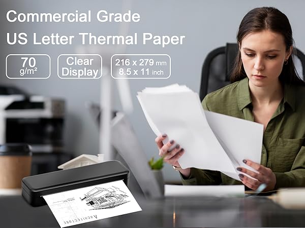 US Letter Size Quick-Dry Thermal Printer Paper