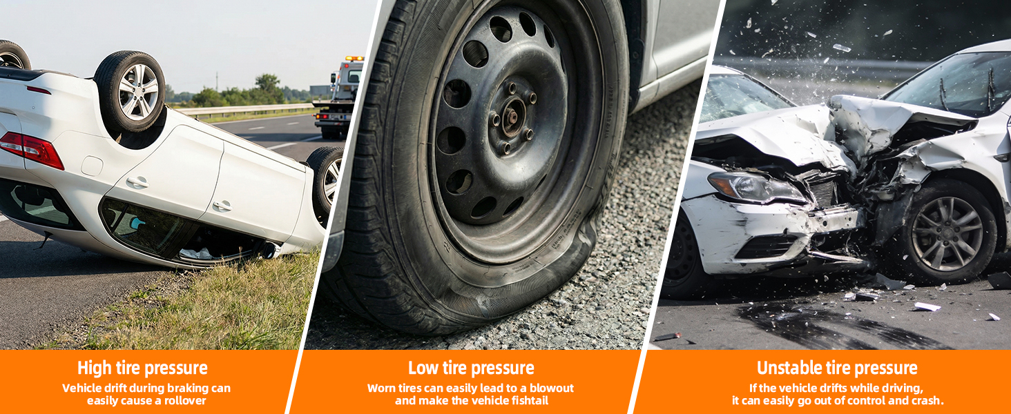 Teffim Tire Inflator Portable Air Compressor, Air Pump for Car Tires with LED Light