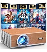 [Electric Focus / High Brightness] Projector with WiFi and Bluetooth, Highlight Native 1080P Outd...