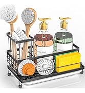 Cisily Kitchen Sink Caddy Organizer, Rustproof Non-Slip Soap Dish Dispenser Brush, Sponge Holder ...