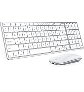 seenda Bluetooth Keyboard and Mouse Combo for Mac, SKM64-2 Rechargeable Slim Wireless Keyboard Mo...