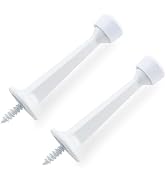 HOME MASTER HARDWARE 3" Heavy Duty Solid Door Stop, 2 Pack, White | Wall Mounted Design, Screw-In...