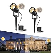 LOHAS Landscape Spot Lights Outdoor, 10W Dusk to Dawn Sensor LED Spotlights for Yard, IP66 Pathwa...