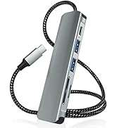 USB C Hub Multiport Adapter, 6 in 1 HDMI Dongle Converter with 50cm Cable, USB 2.0 &amp; 3.0 5Gbps Da...