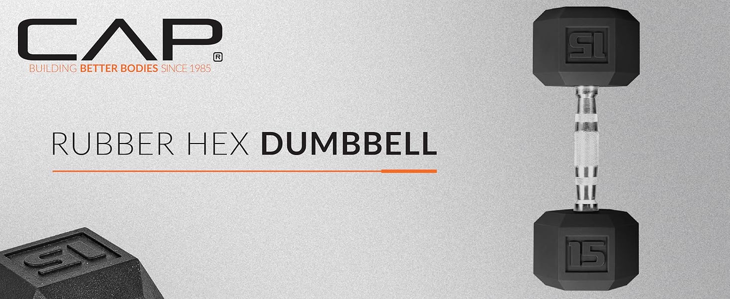 CAP Barbell Coated Dumbbell Home Gym Weights Strength Training Durable Rubber Pesas para Ejercicio