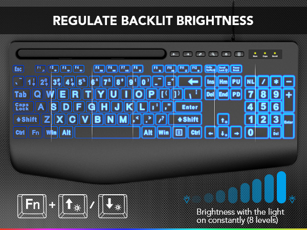 backlit keyboard Low-Light Environments