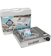 GasBRUH 1-Burner Butane Stove with Windblocker,10000 BTU Stainless Steel Single Burner with Carry...