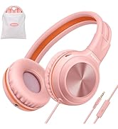 SIMOLIO Wired Headphones with Share Port, Mic &amp; Volume Limited for School, Travel &amp; Airplane, Noi...