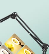 KMDES 12X &amp; 30X Magnifying Glass with Light, Ultra Long 3 Section Swing Arm LED Desk Lamp with La...