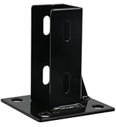 Wealrit Strut Post Base with 4 Slot Holes U Post Base Single Strut Channel Carbon Steel Floors Mo...