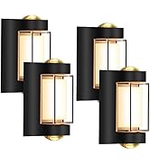 Small Led Light, 4pcs Double Shade Waterproof Porch Light Compact Bright and Clean Decorative Lig...