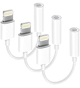 Apple MFi Certified 3 Pack Lightning to 3.5 mm Headphone Jack Adapter for iPhone, iPhone Aux Adap...