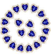 Heart Rhinestones 30pcs Sew on Rhinestones Buttons Heart Shaped Rhinestone for Crafts Clothing,Blue