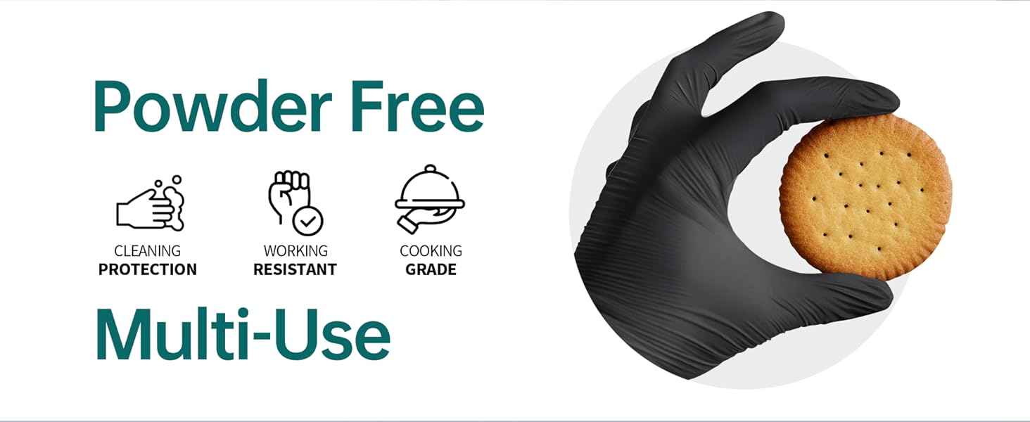 Powder free, good for multi use cleaning protection, cooking grade food grade