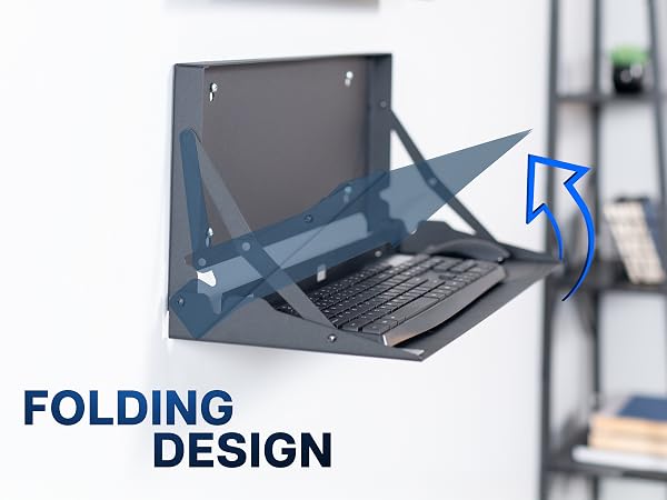 Flip Down Keyboard Tray Wall Mount folding design
