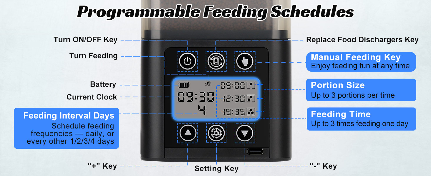 Large Capacity Vacation Timer Fish Feeder