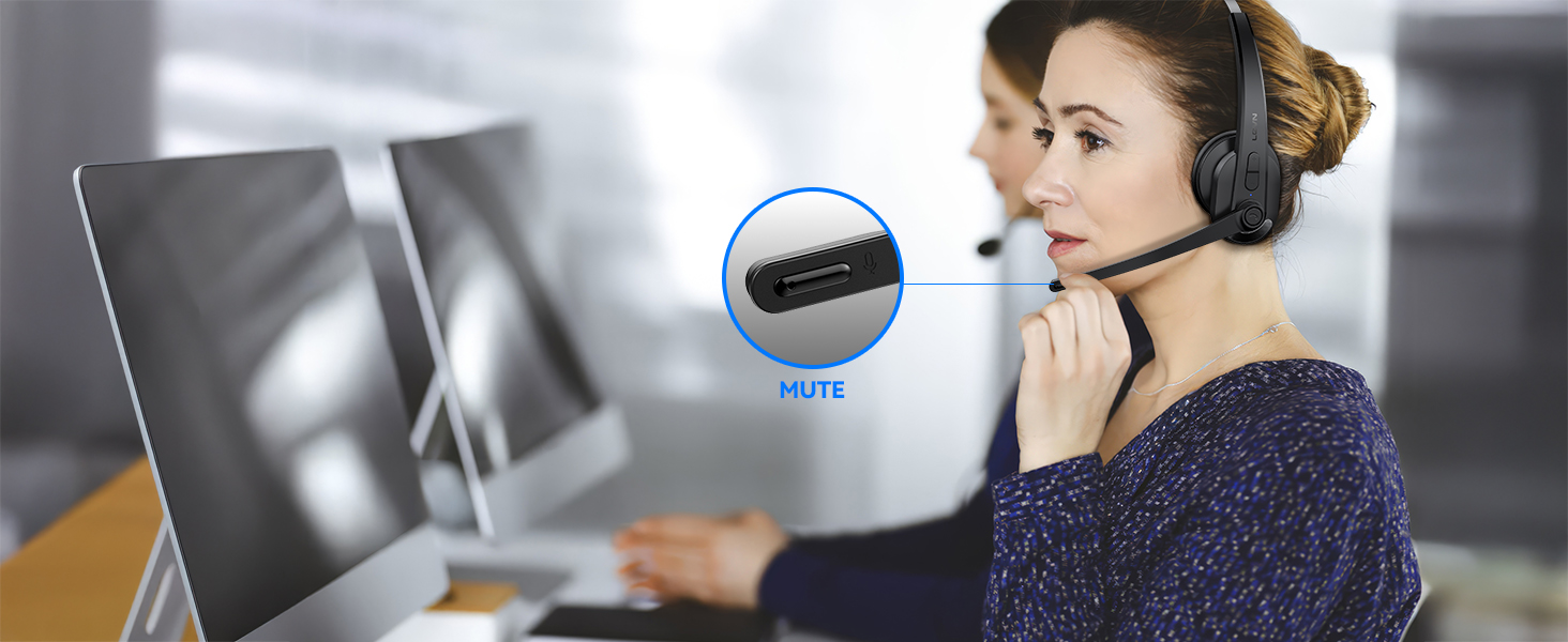 Wireless headset with mic for work