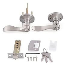 Door Levers Interior Keyed Difference Entry Front/Bedroom Door Handles for Left and Right Opened